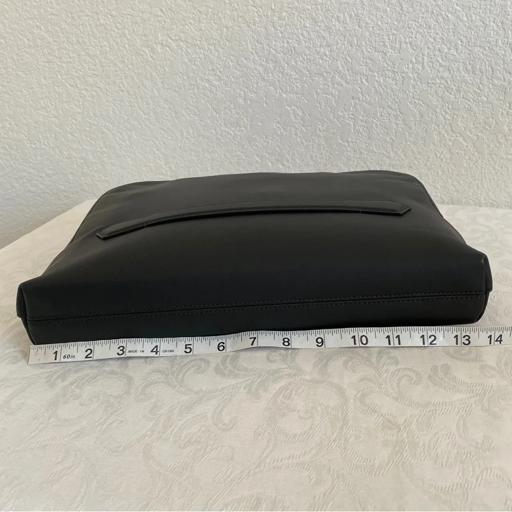 Serapian black Leather Document laptop Case